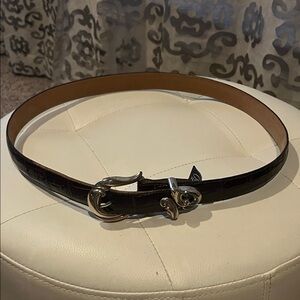 Brighton Chocolate Brown Belt with Silver Accents